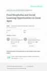 Research paper thumbnail of Food Neophobia and Social Learning Opportunities in Great Apes