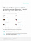 Research paper thumbnail of Influence of Colloid Suspensions of Humic Acids on the Alkaline Hydrolysis of N -Methyl- N -Nitroso- p - Toluene Sulfonamide