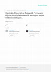 Research paper thumbnail of Karatekin Üniversitesi Pedagojik Formasyon Öğrencilerinin Öğretmenlik Mesleğini Seçme Nedenlerine İlişkin Görüşlerinin Cinsiyet Değişkenine Göre İncelenmesi