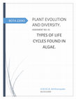 Research paper thumbnail of PLANT EVOLUTION AND DIVERSITY. TYPES OF LIFE CYCLES FOUND IN ALGAE