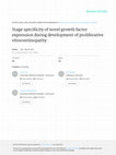 Research paper thumbnail of Stage specificity of novel growth factor expression during development of proliferative vitreoretinopathy