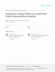 Research paper thumbnail of Evaporative cooling of water in a small vessel under varying ambient humidity