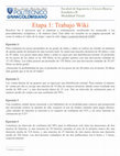 Research paper thumbnail of Etapa 1: Trabajo Wiki