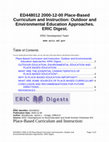 Research paper thumbnail of Place-Based Curriculum and Instruction: Outdoor and Environmental Education Approaches. ERIC Digest