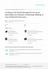 Research paper thumbnail of Looking at the Psychotherapy Process as an Intersubjective Dynamic of Meaning-Making: A Case Study with Discourse Flow Analysis