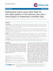 Research paper thumbnail of Hydroxyethyl starch versus other fluids for non-septic patients in the intensive care unit: a meta-analysis of randomized controlled trials