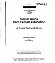 Research paper thumbnail of Social Gains from Female Education: A Cross-National Study