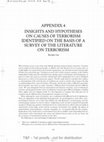 Research paper thumbnail of Insights and Hypotheses on Causes of Terrorism Identified on the Basis of a Survey of the Literature on Terrorism