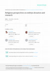 Research paper thumbnail of Religious perspectives on embryo donation and research