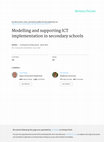 Research paper thumbnail of Modelling and supporting ICT implementation in secondary schools