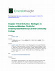 Research paper thumbnail of Chapter 10 Call to Action: Strategies to Create and Maintain Civility for Underrepresented Groups in the Community College