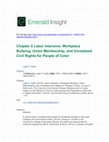 Research paper thumbnail of Chapter 5 Labor Intensive: Workplace Bullying, Union Membership, and Unrealized Civil Rights for People of Color