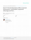 Research paper thumbnail of Part IV: How do reputations affect corporate performance?: The value of corporate reputation: Evidence from the equity markets