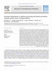 Research paper thumbnail of Preschool impairments in auditory processing and speech perception uniquely predict future reading problems