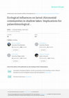 Research paper thumbnail of Ecological influences on larval chironomid communities in shallow lakes: implications for palaeolimnological interpretations