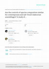 Research paper thumbnail of Are the controls of species composition similar for contemporary and sub-fossil cladoceran assemblages? A study of 39 shallow lakes of contrasting trophic status