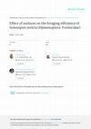 Research paper thumbnail of Effect of surfaces on the foraging efficiency of Solenopsis invicta (Hymenoptera: Formicidae)