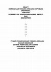 Research paper thumbnail of DRAFT RANCANGAN UNDANG-UNDANG REPUBLIK INDONESIA TENTANG KONSERVASI KEANEKARAGAMAN HAYATI DAN EKOSISTEM