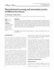 Research paper thumbnail of phytochemical screening and anitoxidant activity of bee honeys