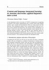 Research paper thumbnail of Content and language integrated learning in Austrian classrooms: applied linguistics takes a look