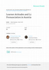 Research paper thumbnail of Learner attitudes and L2 pronunciation in Austria