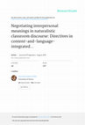 Research paper thumbnail of Negotiating interpersonal meanings in naturalistic classroom discourse: directives in content-and-language-integrated classrooms