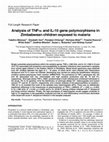 Research paper thumbnail of Analysis of TNF-and IL-10 gene polymorphisms in Zimbabwean children exposed to malaria