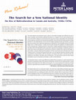 Research paper thumbnail of Blog for promotion of 'The Search for a New National Identity: The Rise of Multiculturalism in Canada and Australia, 1890s-1970s' (New York: Peter Lang Publishing, 2016)