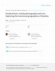 Research paper thumbnail of Family leisure, family photography and zoos: exploring the emotional geographies of families