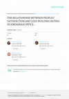 Research paper thumbnail of The Relationship Between Peoples' Satisfaction and Leed Building Rating in Jordanian Office Buildings