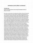 Research paper thumbnail of Animations and its effect on attention