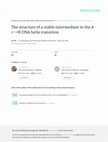 Research paper thumbnail of The structure of a stable intermediate in the A↔ B DNA helix transition
