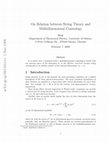 Research paper thumbnail of On a relation between string theory and multidimensional cosmology