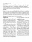 Research paper thumbnail of Effect of Sowing Date and Plant Density on Growth, Light Interception and Yield of Wheat under Semi Arid Conditions