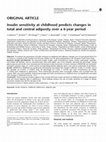 Research paper thumbnail of Insulin sensitivity at childhood predicts changes in total and central adiposity over a 6-year period