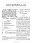 Research paper thumbnail of Ampacity Derating Factors for Cables Buried in Short Segments of Conduit