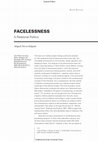 Research paper thumbnail of Facelessness: A Relational Politics