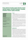 Research paper thumbnail of Group selection harvesting supports diversity of forest specialist epigaeic arthropods (Coleoptera: Carabidae; Arachnida: Araneae; Isopoda: Oniscidae