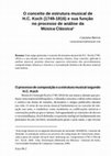 Research paper thumbnail of O conceito de estrutura musical de H.C. Koch (1749-1816) e sua função no processo de análise da Música Clássica