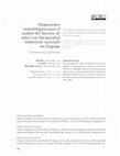 Research paper thumbnail of Adaptaciones metodológicas para el análisis del discurso de niños con discapacidad intelectual: narrando sin lenguaje