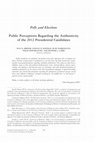 Research paper thumbnail of Polls and Elections Public Perceptions Regarding the Authenticity of the 2012 Presidential Candidates