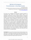 Research paper thumbnail of Big Data for Development: From Information - to Knowledge Societies