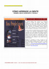 Research paper thumbnail of CÓMO APRENDE LA GENTE CEREBRO, MENTE, EXPERIENCIA Y ESCUELA