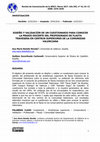 Research paper thumbnail of Diseño y validación de un cuestionario para conocer la praxis docente del profesorado de flauta travesera en centros superiores de la Comunidad Valenciana