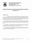 Research paper thumbnail of EJERCICIOS RESUELTOS DE TRANSFORMADA INVERSA DE LAPLACE