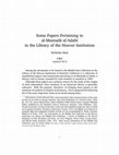 Research paper thumbnail of Some Papers Pertaining to al-Muntadā al-Adabī in the Library of the Hoover Institution