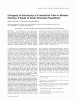 Research paper thumbnail of Ontogeny of robusticity of craniofacial traits in modern humans: A study of South American populations