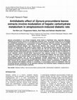 Research paper thumbnail of Antidiabetic effect of Gynura procumbens leaves extracts involve modulation of hepatic carbohydrate metabolism in streptozotocin-induced diabetic rats