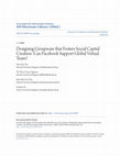 Research paper thumbnail of Designing Groupware that Fosters Social Capital Creation Can Fac