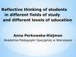 Research paper thumbnail of Reflective thinking of students in different fields of studyand different levels of education .pptx